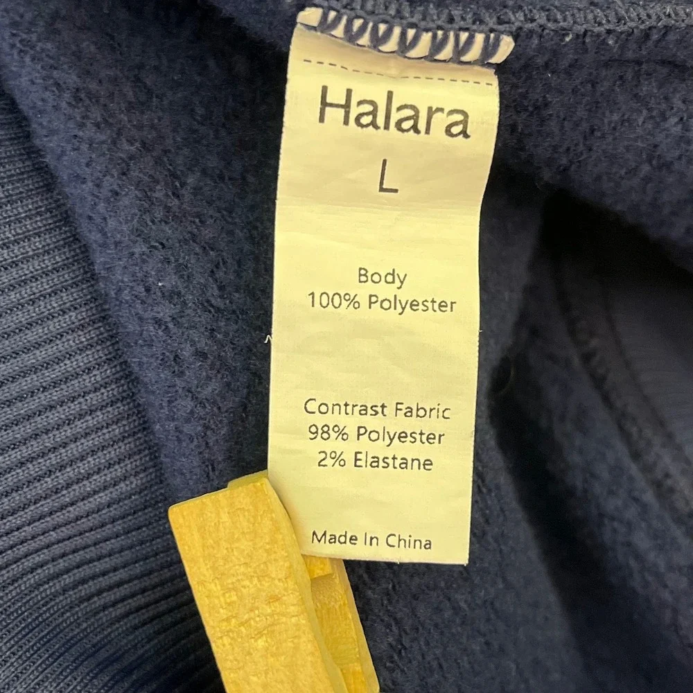 Halara Womens Oversized Crewneck‎ Sweatshirt Pleated Back Side Pockets Size L